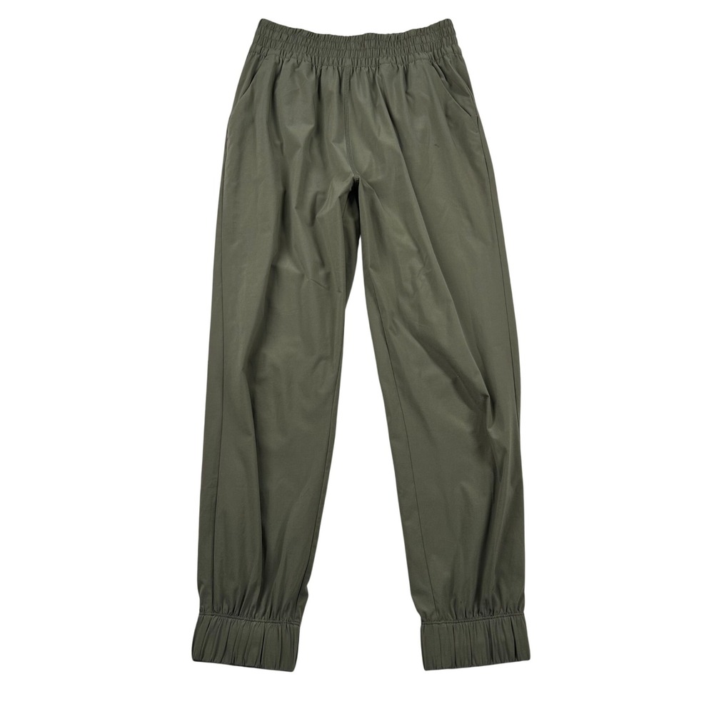 Vuori Jogger Pants Womens Sm Villa Olive Green Smocked Waist Cuffs Athleisure